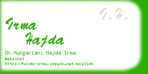 irma hajda business card